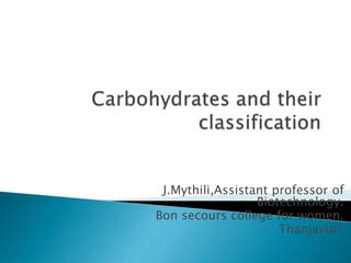 Carbohydrates And Other Classification Pptx