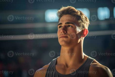 Male volleyball players are competing on the indoor volleyball court ...