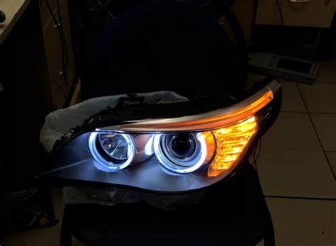 Передние фары LCI + кольца F-Style — BMW 5 series (E60), 3 л, 2004 года ...
