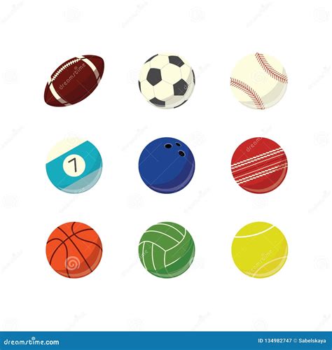 Sistema Simple Del Icono De Las Bolas Del Deporte Del Juego Del Vector