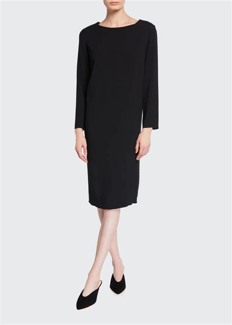 THE ROW Larina Long Sleeve Shift Dress Bergdorf Goodman