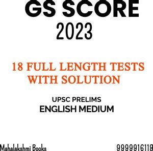 GS SCORE 18 Full Length Tests 2023 WITH SOLUTION USEFUL FOR UPSC