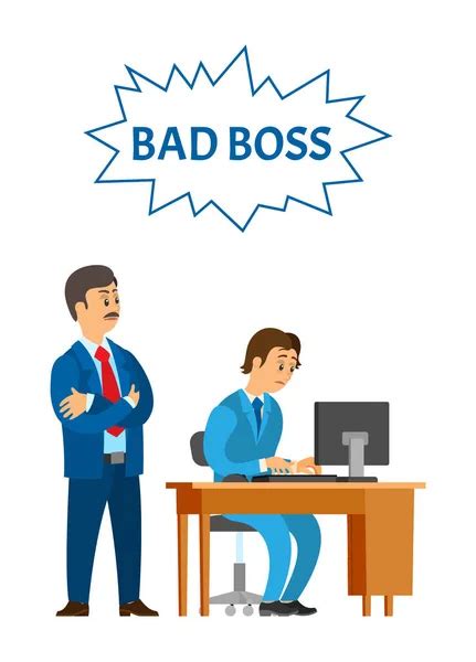 Good And Bad Boss Director Treating To Office Workers Stock Vector