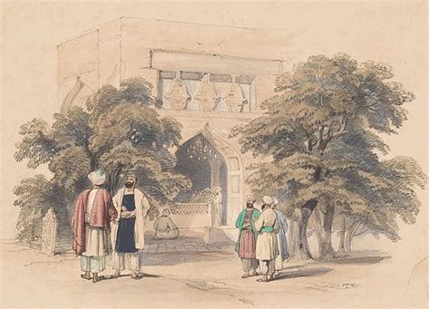 Image: Exterior of the tomb of Mahmud of Ghazni, painted by James Atkinson circa 1840