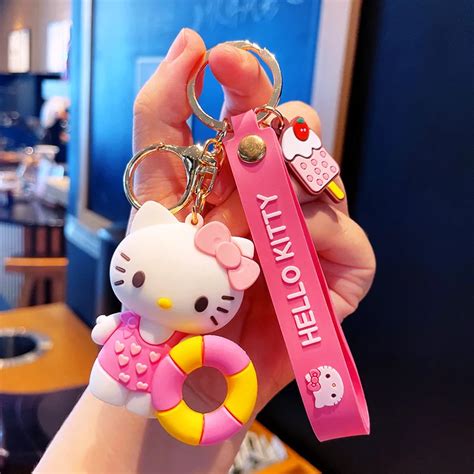 Sanrio Hello Kitty Keychain Kawaii Anime Cartoon Cinnamoroll Car Key