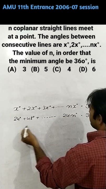 N Coplanar Straight Lines Meet At A Point The Angles Between