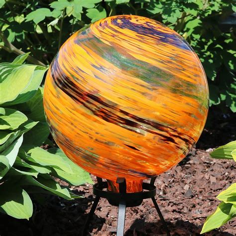 Sunnydaze Sunset Sky Glass Outdoor Gazing Ball Globe 10 Inch Gazing