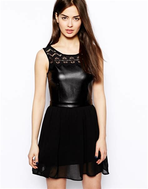 Robe Patineuse En Cuir Noire Glamorous Asos Lookastic France