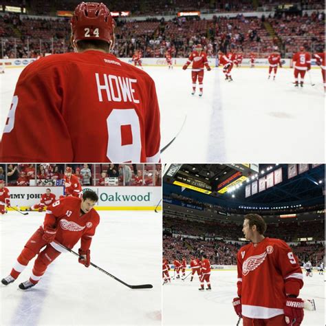 Detroit Red Wings wear Gordie Howe jerseys for warmups