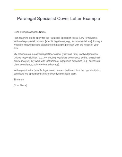 Paralegal Cover Letter Examples Pdf