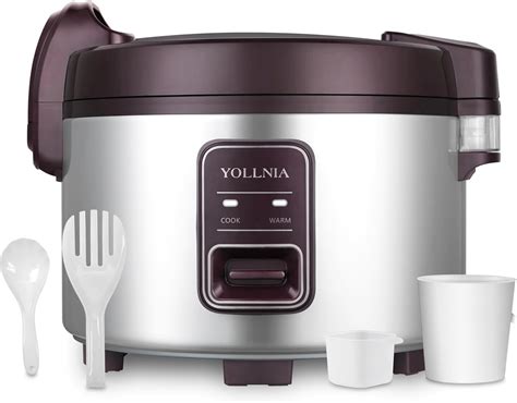 YOLLNIA Commercial Rice Cooker Food Warmer 8 17Qt 45 CUPS Cooked