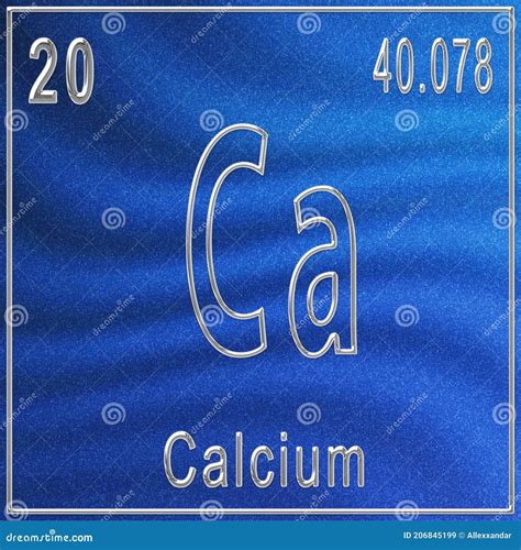 Calcium Chemical Element, Sign with Atomic Number and Atomic Weight ...