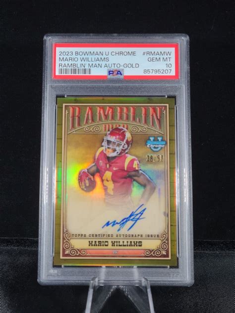 2023 Bowman U Chrome Mario Williams Ramblin Man Gold Auto Psa 10 EBay