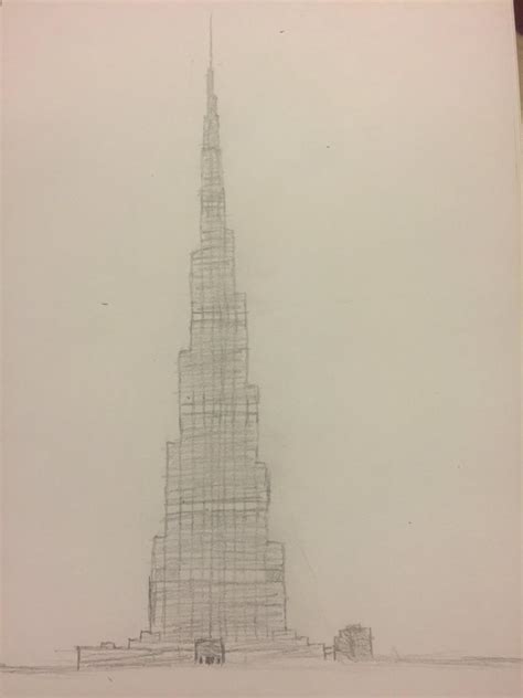 Sketch of Burj Khalifa by MrColate8 on DeviantArt