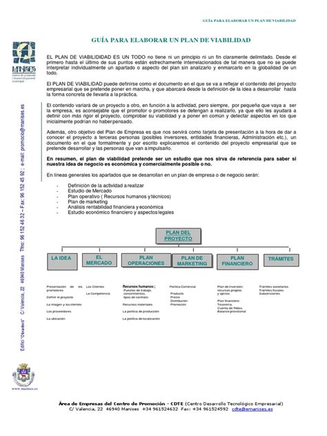 Guia Para Elaborar Un Plan De Viabilidad Plan De Negocios Economias