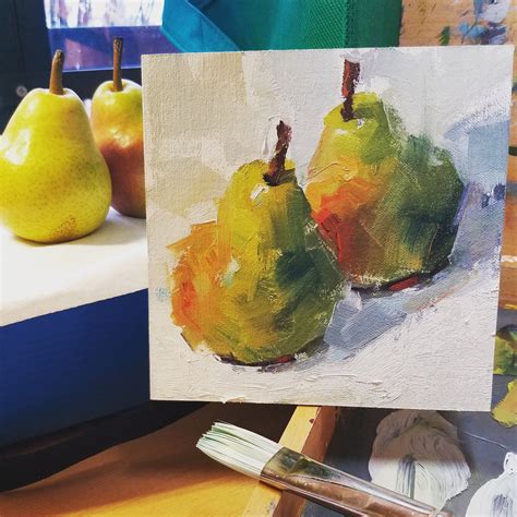 Pair Of Pears Impressionistic Painting Oil Painting Artist Gina