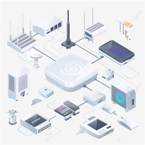 Flat Isometric Of Network Wifi Transmitter Concept Technology Signal