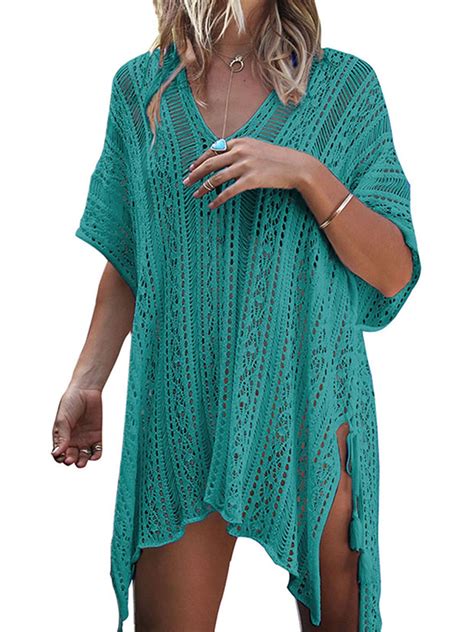 Sexy Dance Knit Beach Cover Up Women Hollow Out Bathing Suit Bikini