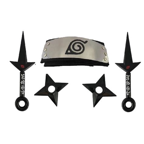 Kit Naruto Bandana Aldeia Da Folha E 2 Kunai Minato Shuriken