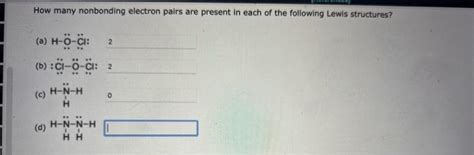 Solved How many nonbonding electron pairs are present in | Chegg.com