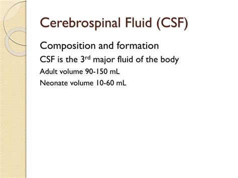 Ppt Cerebrospinal Fluid By Hossam Hassan Powerpoint Presentation Id