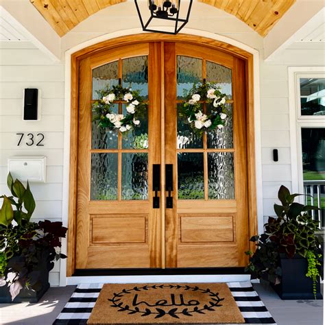 Grand Entry Doors Miranda 6 Lite Arch Top Mahogany Double Entry Door Wood Species Mahogany