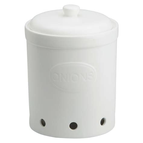 Onion Storage Jar Matte White The Drh Collection