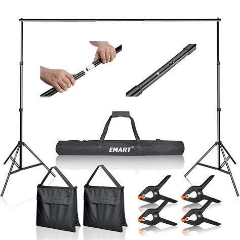 Emart Photo Video Studio Ft Adjustable Background Stand Backdrop