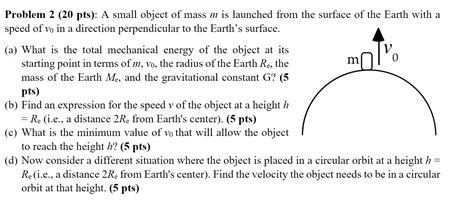 Solved Ol Problem Pts A Small Object Of Mass M Is Chegg