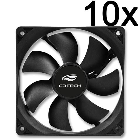 Kit Atacado 10 Cooler Fan Silencioso Ventilador 80mm 3 Pinos C3tech