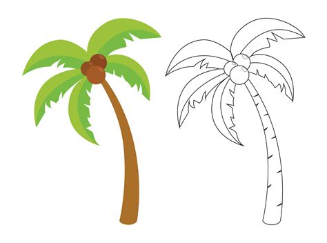 Beach Coconut Tree Fill Outline Icon By Printables Plazza TheHungryJPEG