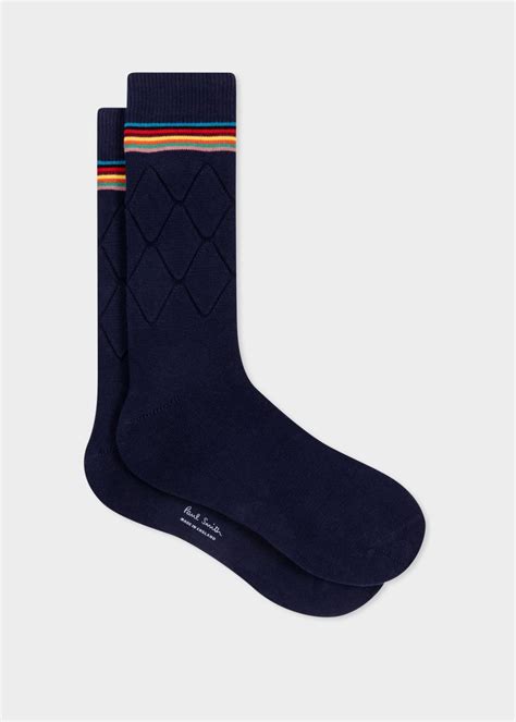 Navy Tonal Argyle Socks