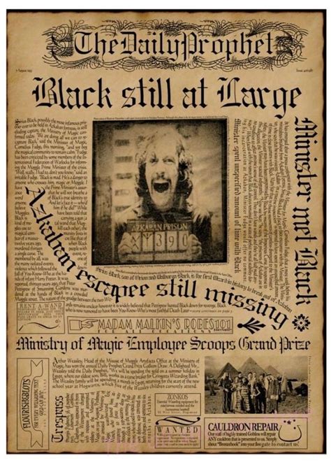 The Daily Prophet Sirius Black Poster | Cartaz harry potter, Harry ...