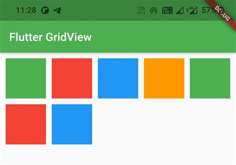 Flutter Gridview Extent Example Output