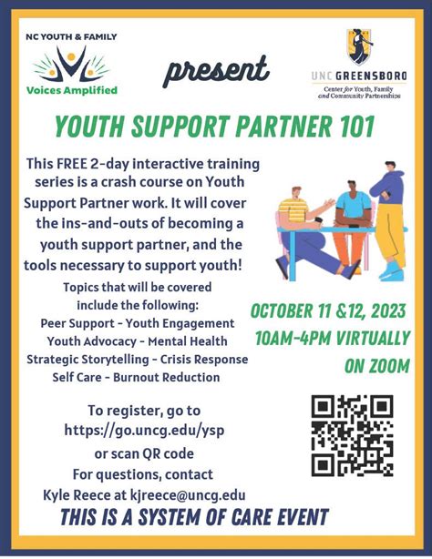 Upcoming Youth Support Partner 101 Training October 11 12 2023 NC