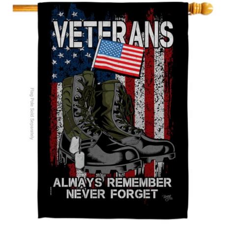 Breeze Decor H108485 BO Always Remember House Flag Armed Forces