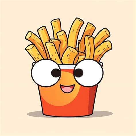 Premium Photo Cartoon French Fries Illustration