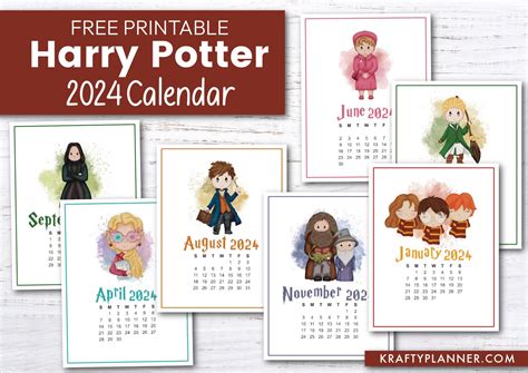 Free Printable 2024 Calendar Half Size Double Page Spread Krafty Planner