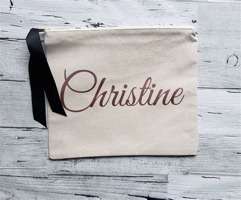 Personalized Canvas Cosmetic Bag Canvas Make Up Bag Etsy