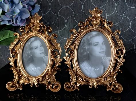 Fashion Baroque Resin Photo Frame Embossed Royal Luxury Vintage Silver Swing Photo Frame In