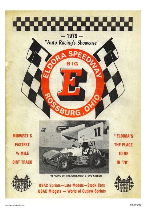 Vintage Reproduction Racing Poster 1979 Eldora Speedway Steve Kinser Sprint Car Sold By