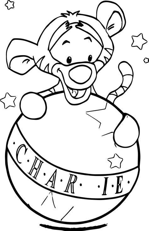 Baby Tigger Char Ball Coloring Page Wecoloringpage