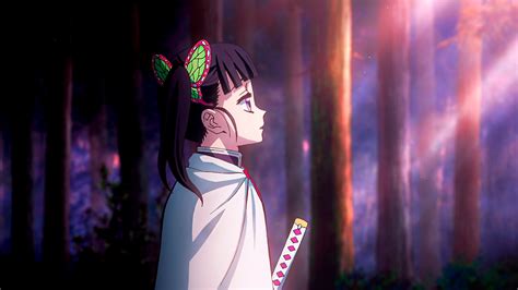 Demon Slayer Kanao Tsuyuri Kimetsu No Yaiba With Background Of Trees