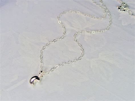 Crescent Moon Necklace 925 Sterling Silver Tiny Moon Etsy