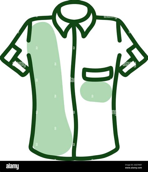 Short Sleeve Button Up Illustration On A White Background Stock