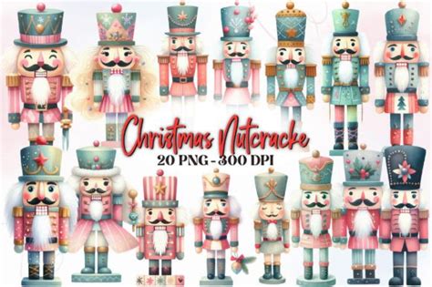 Watercolor Christmas Nutcracker Clipart Graphic By Revolutioncraft