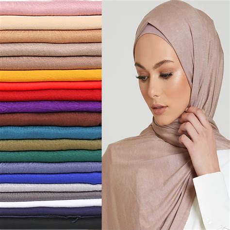 Hijab En Jersey De Coton Simple Pour Femme Ch Le Artificiel Astique