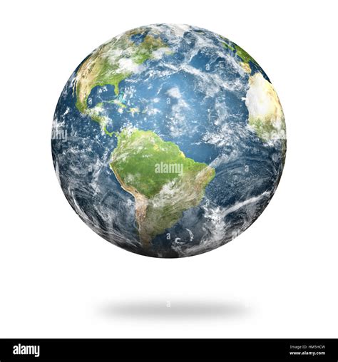 High Resolution Planet Earth On White Background Elements Of This