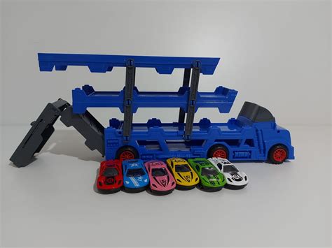 Купить Hot Wheels Мега трейлер с машинками синий в кредит в Алматы Kaspi Магазин