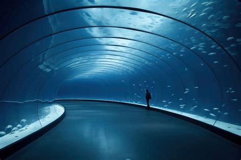 Aquarium tunnel underwater nature. AI | Free Photo - rawpixel